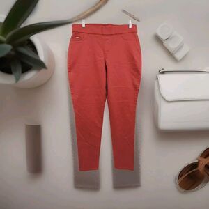 Nine West Women's Mid-Rise Stretch Heidi Pullover Skinny Pants Sz 16 Red New